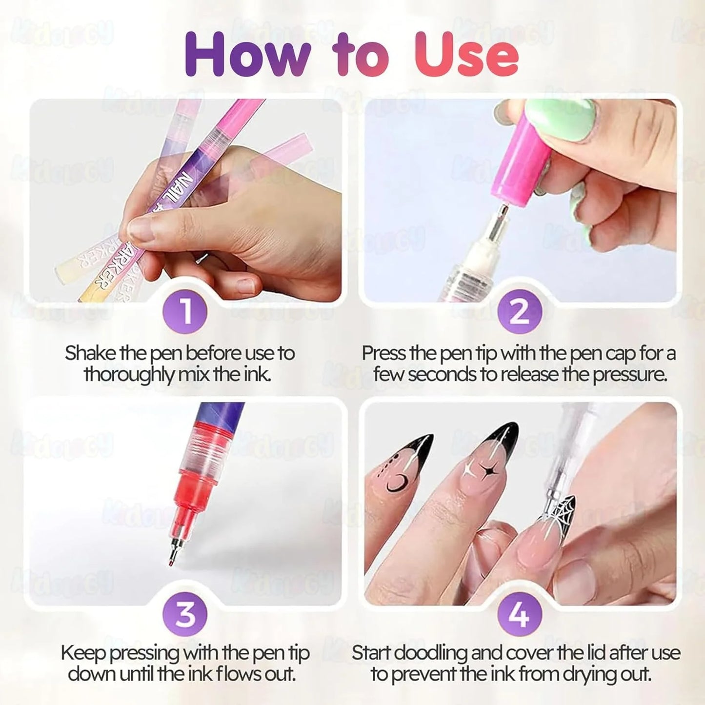 Nail Art Pens Set 12 Colors